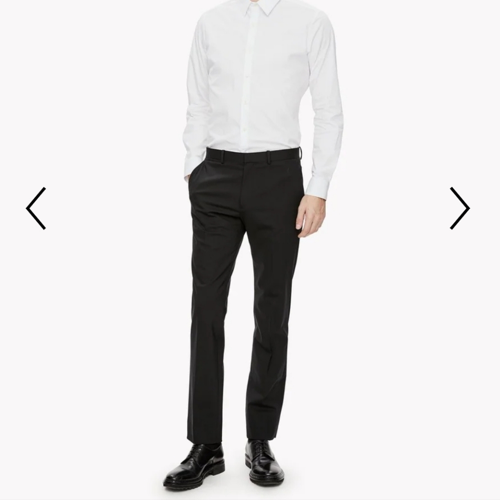 Men's White Dress Shirt and Black Trousers
